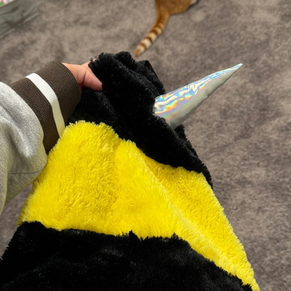 Yellow and Black Plush Bee Pet Costume